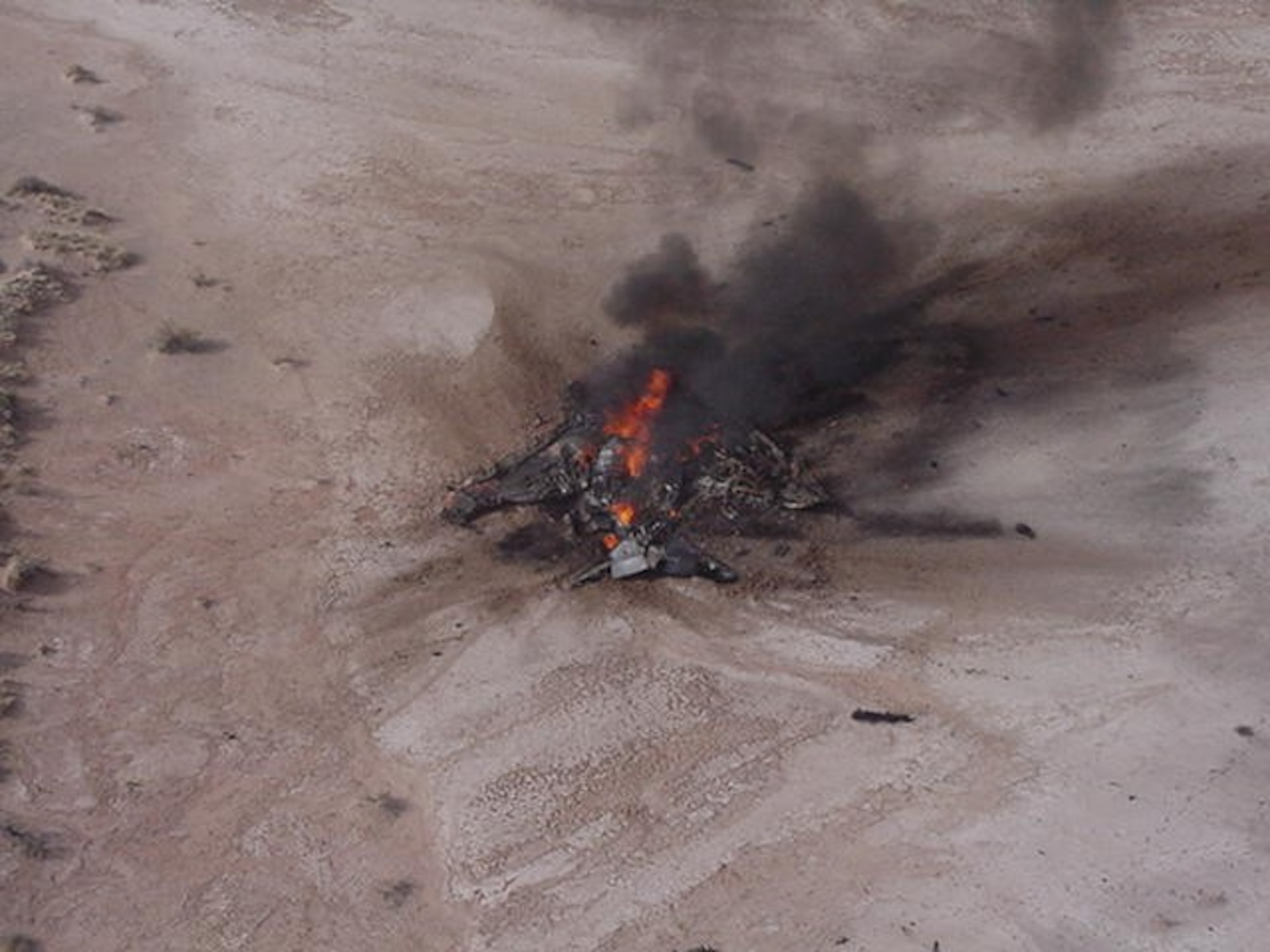 Full-scale target destroyed by missile during 586 FLTS test.