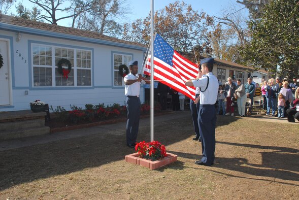 Flag raising at Schuler House