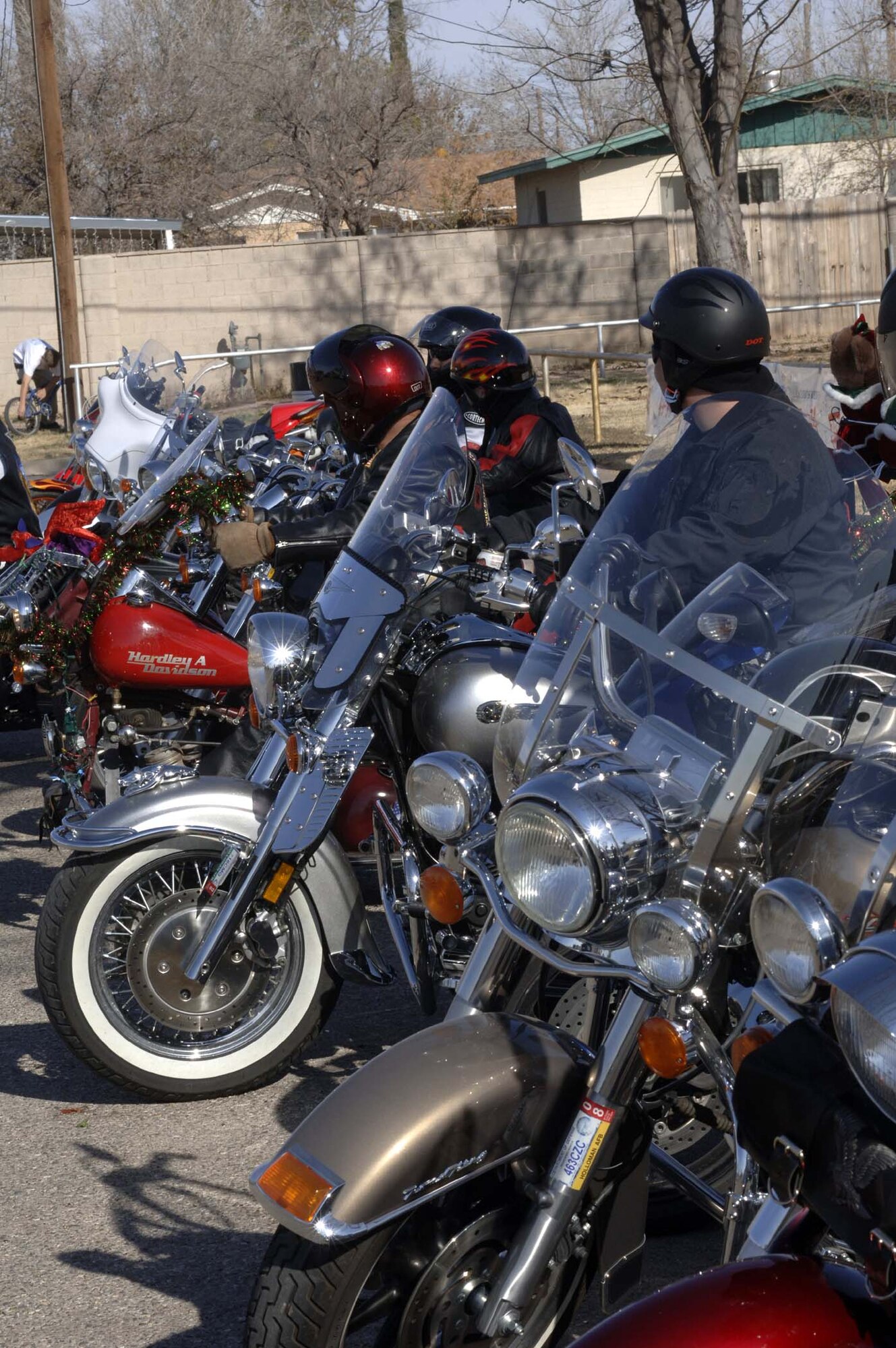 Members from the Holloman and Alamogordo community show their motorcycles for Toys for Tots Saturday at Washington Park in Alamogordo. (U.S. Air Force photo by Staff Sgt. Jason Colbert)