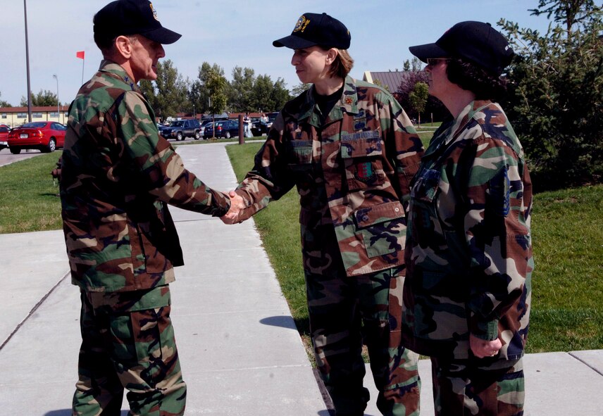 Lt. Gen. Norman Seip, commander, 12th Air Force and Air Forces Southern, visited with Ellsworth Airmen Aug. 30. General Seip toured the base and discussed current Air Force operations and provided guidance on where the Air Force is heading in the near future. 
(U. S. Air Force photo/Airman 1st Class Erica Rebardi)
