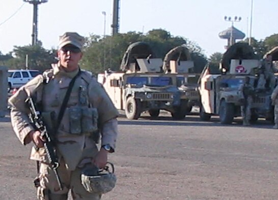 Master Sgt. Keith Hewgley, Air Education and Training Command’s Security Forces Senior Noncommissioned Officer of the Year (Support Staff), patrols the “Green Zone” in Iraq.  Sergeant Hewgley is deployed from the 97th Security Forces Squadron at Altus Air Force Base, Okla. (Courtesy photo) 
