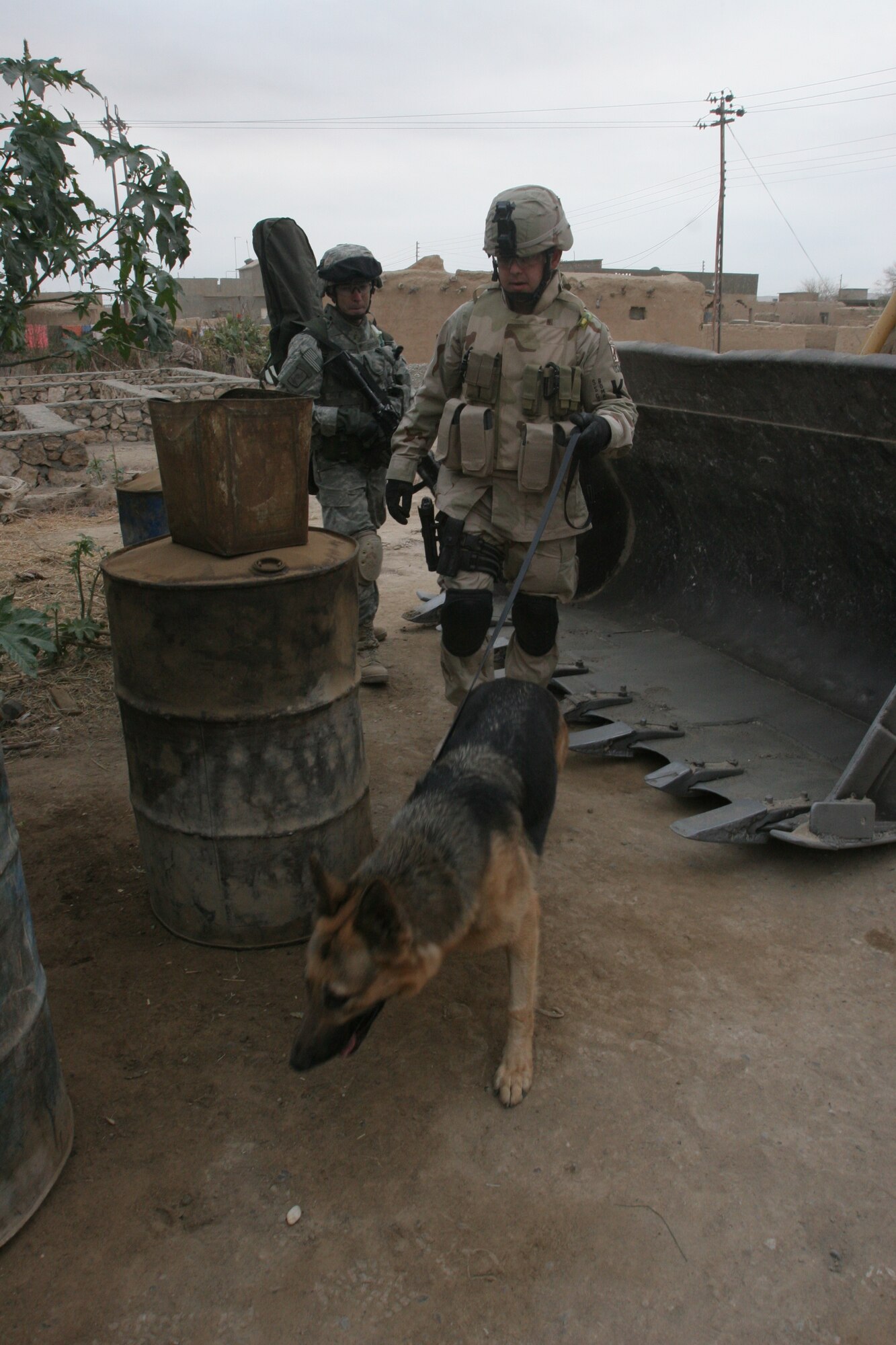 Staff Sgt. Benjamin Bomar, 375th Security Forces Squadron military dog handler, received the Army Commendation Medal for locating insurgent weapons in Iraq with his partner, Mike.