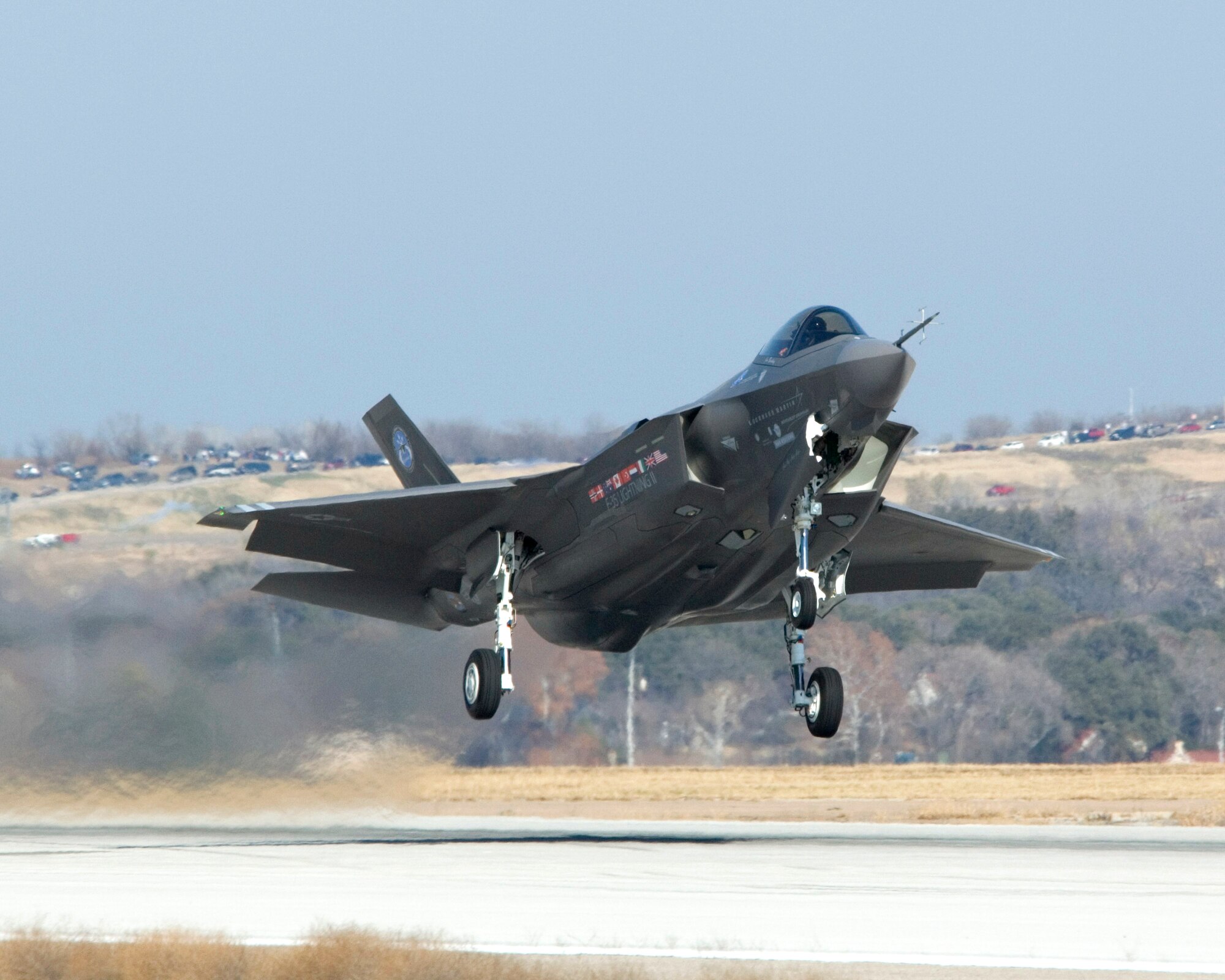 The F-35 Lightning II Joint Strike Fighter takes off for its initial flight Dec. 15 over Fort Worth, Texas. (Lockheed Martin photo/Tom Harvey)