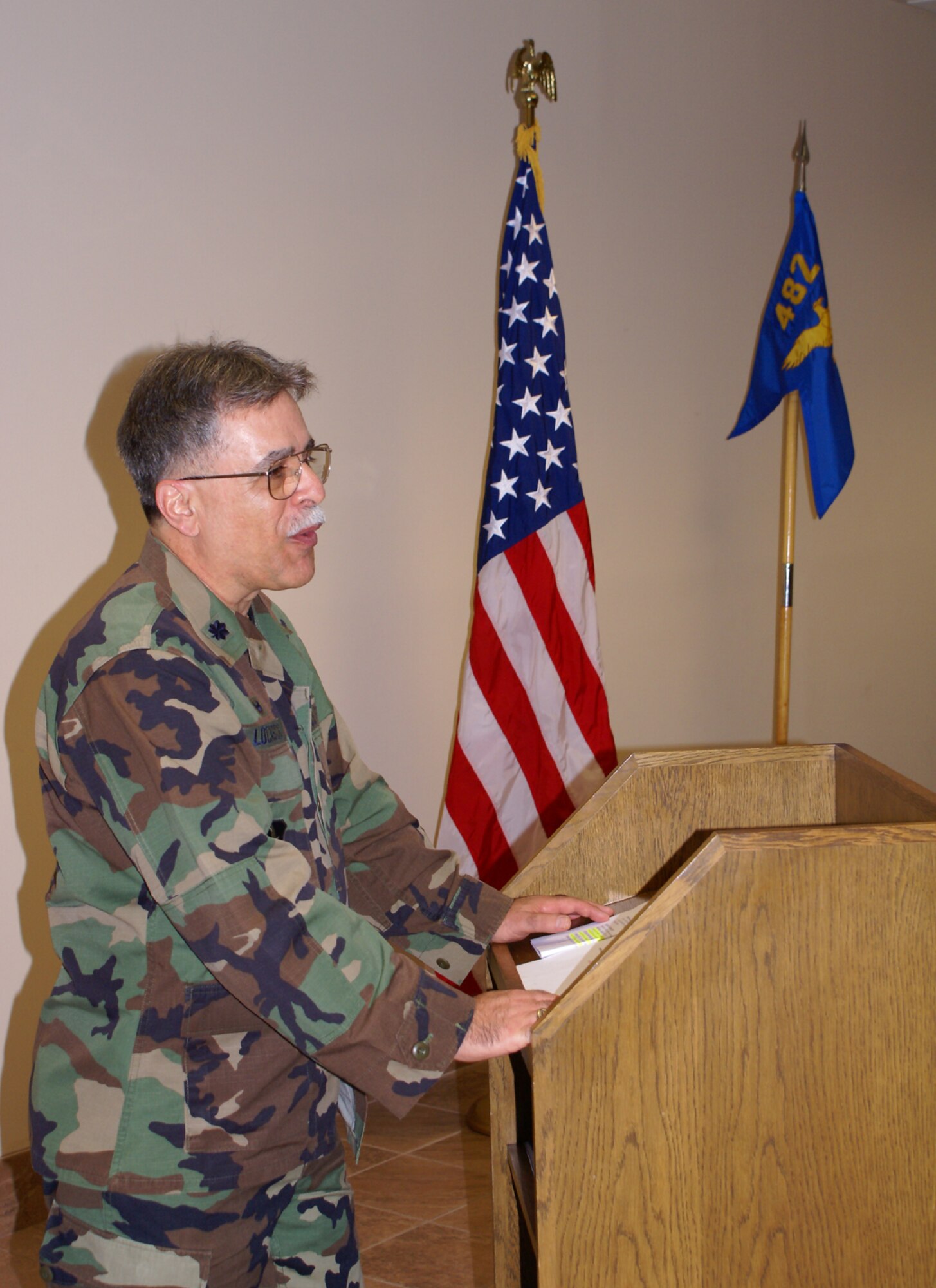 Lt. Col. Frank Locascio comes to Homestead Air Reserve Base as the new commander of the 482nd Security Forces Squadron.  Col. Locascio’s previous assignment was at Willow Grove Air Reserve Station, Penn., where he was the commander of the 913th Security Forces Squadron.  (Air Force photo/Dan Galindo)