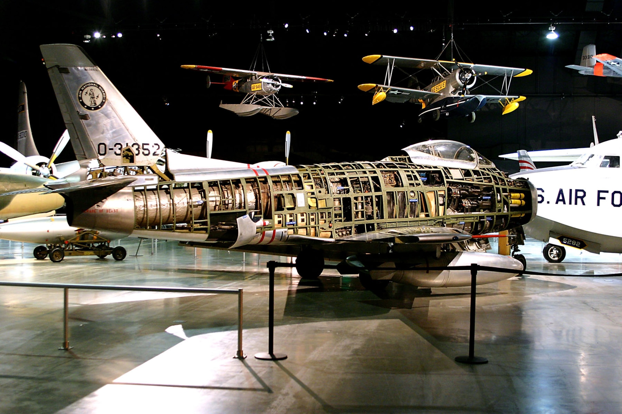 DAYTON, Ohio -- North American F-86H in the Cold War Gallery at the National Museum of the United States Air Force. (U.S. Air Force photo by Ben Strasser)