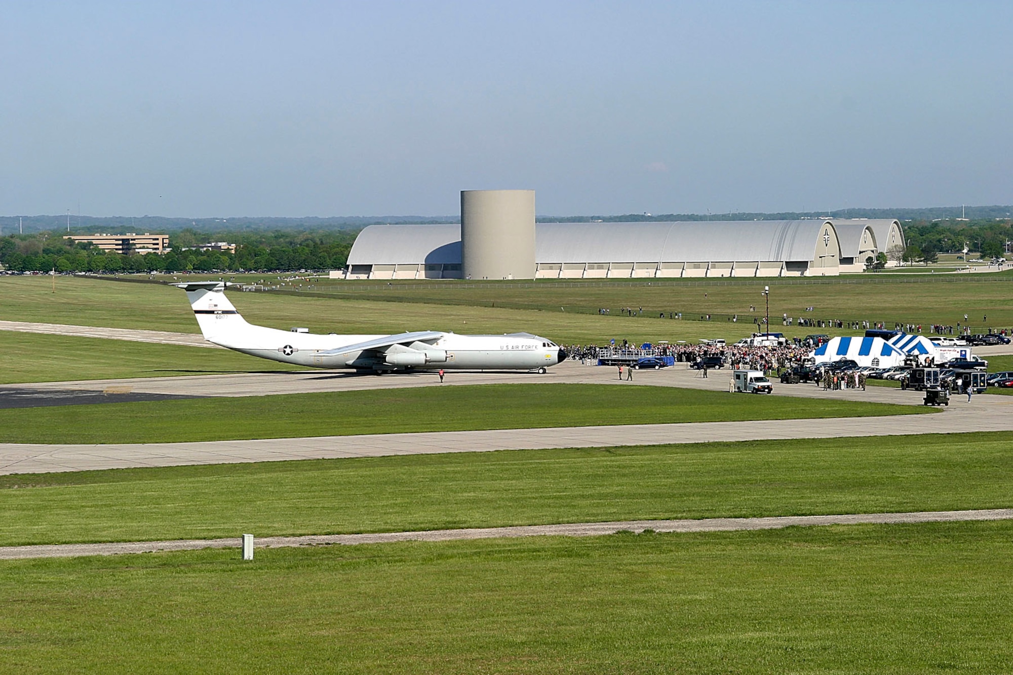 DAYTON, Ohio - The C-141 "Hanoi Taxi" sits during a ceremony after its final flight to the National Museum of the U.S. Air Force. (U.S. Air Force photo by Ben Strasser)