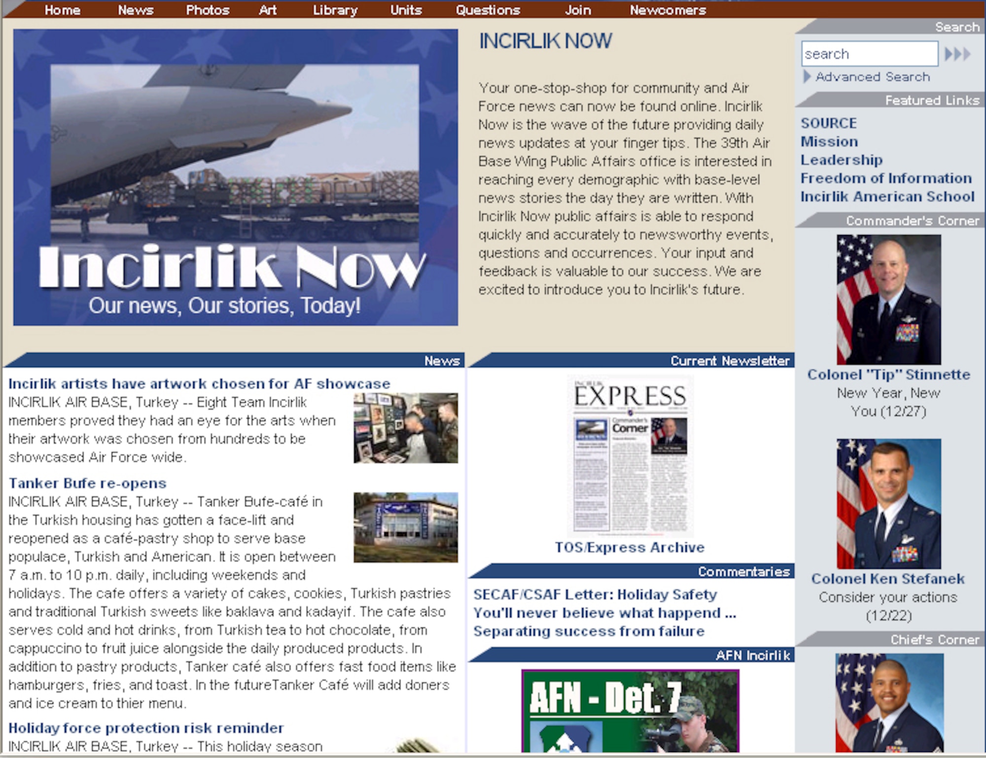 The Tip of the Sword has gotten a facelift and now the Incirlik community gets news at their finger tips. At first glance the Incirlik Now Web site can seem a bit busy and overwhelming, but with this simple guide seeing “Our News, Our Stories, Today” is as easy as clicking a button. Since the Web site is a public site, this guide can assist your mother who is sitting in North Carolina, your spouse who is sitting at home or you with navigating through the Internet world of Incirlik. (Courtesy graphic)
