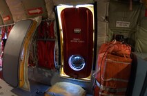 EIELSON AIR FORCE BASE, Alaska -- A temporary door fitted with a heating unit fills a hatch in a KC-135R Stratotanker assigned to the 168th Air Refueling Wing, Alaska Air National Guard, Eielson Air Force Base, Alaska prior to a refueling mission on Feb 10, 2005. The 168 ARW is the only Arctic-region refueling unit for all of PACAF, and maintains a substantial number of personnel on active duty and civilian technician status in order to meet its daily operational requirements.
(U.S. Air Force Photo by Senior Airman Joshua Strang)