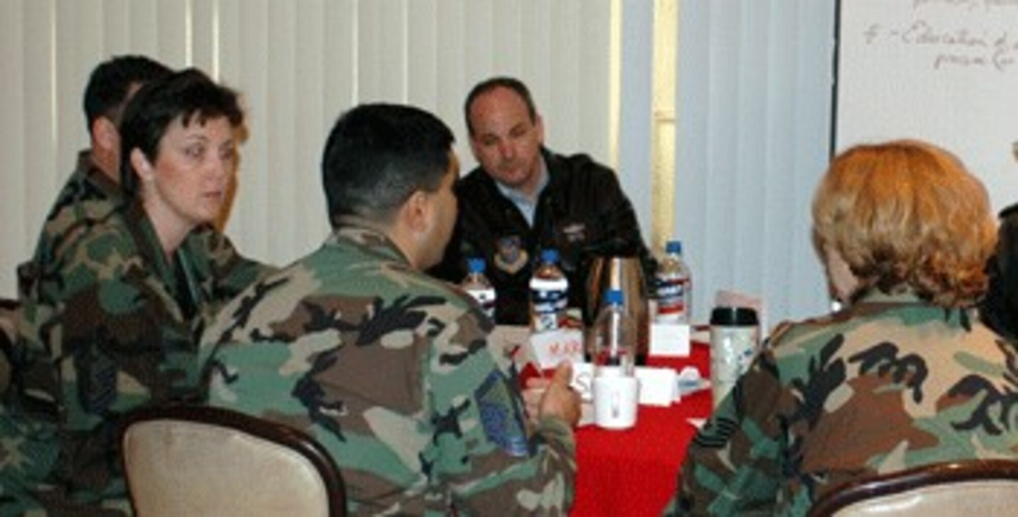 Travis Team members discuss current issues facing Travis during the base’s second annual Junior and Senior Summit Tuesday and Wednesday at the Travis Conference Center. The summit is designed to give all team members the opportunity to brainstorm solutions to improve Travis.