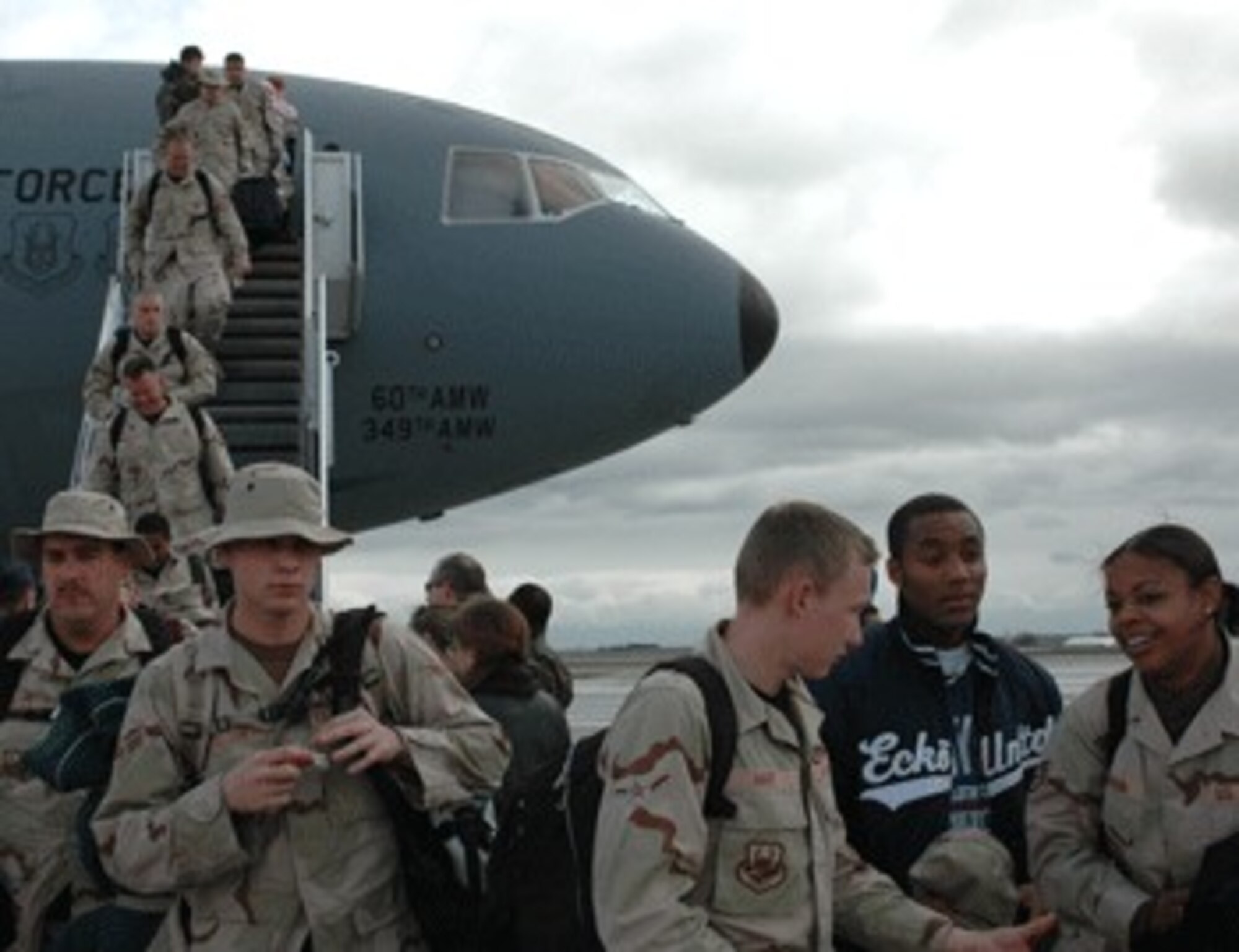 Travis members return after completing their 120-day deployment in Southwest Asia. During the most recent Air Expeditionary Force cycle, Travis deployed more than 300 Airmen in support of Operation Iraqi Freedom and Operation Enduring Freedom.