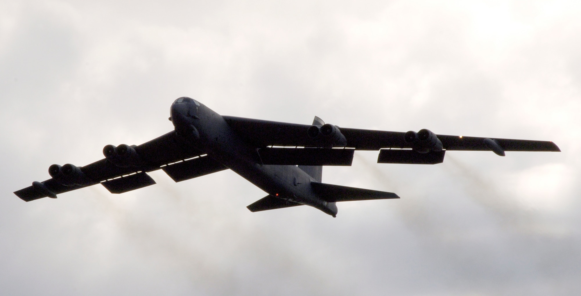 BARKSDALE AIR FORCE BASE, La. (AFPN) -- A B-52H Stratofortess from the 93rd Bomb Squadron takes off here Feb. 4.  (U.S. Air Force photo by Senior Airman Brian Ferguson)