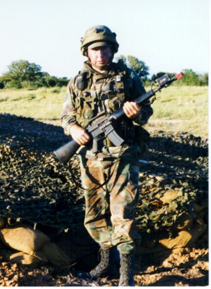 Master Sgt. Don Cantrell, an Air Force Reserve recruiter at the 932nd Airlift Wing, was once a security forces Airman at Tinker Air Force Base, Okla.  Want to join the Air Force Reserve?  Call 1-800-257-1212.