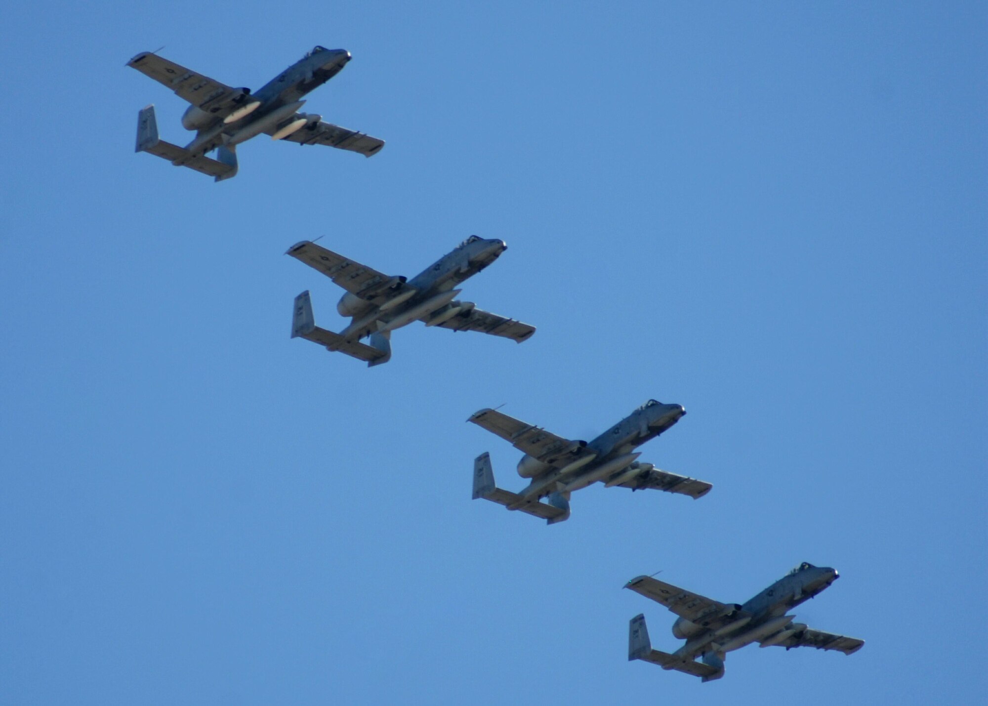 DAVIS-MONTHAN AIR FORCE BASE, Ariz. (AFPN) -- Four A-10 Thunderbolt IIs from the 354th Fighter Squadron return from their deployment Feb. 10. The A-10s were deployed to Bagram Air Base, Afghanistan, in support of Operation Enduring Freedom. (U.S Air Force photo by Airman 1st Class Christina D. Ponte)