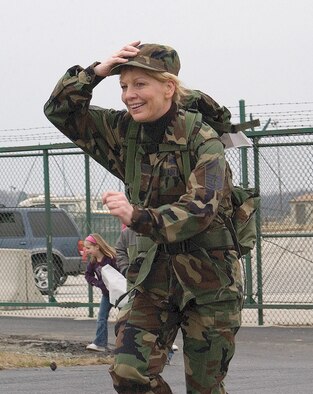 Senior Master Sgt. Linda Patosky, with the Air Force Reserve Command's 512th Component Maintenance Squadron, was the first woman to finish the 7th Annual Ruck March at Dover Air Force Base, Del., Feb. 11. She and her three team members strapped on a 30-pound rucksack and marched 6.2 miles. 