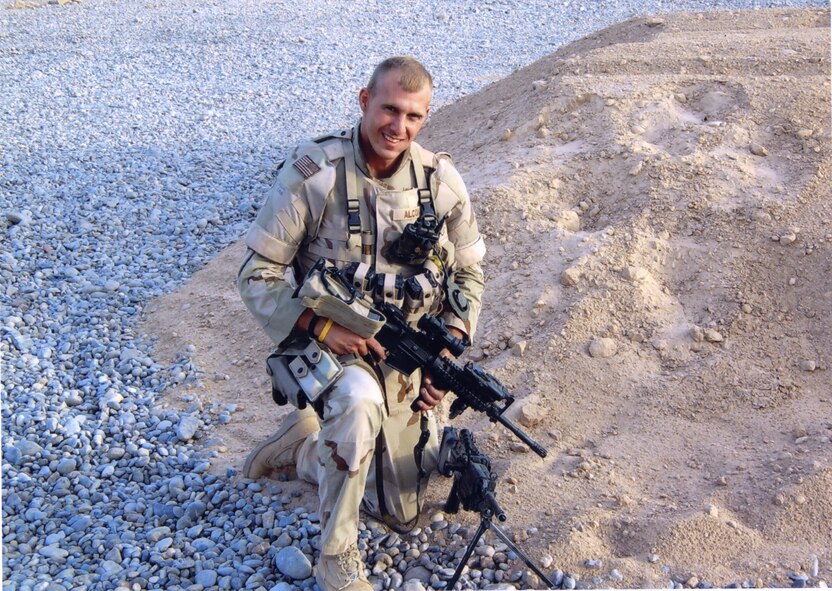 Senior Airman Bert Alcon volunteered to be attached to the U.S. Army and traveled all over Iraq as convoy security.  Like Air Force Special Operations, he was one of a few Air Force personnel allowed to carry his weapons at all times.  He enjoyed his duty so much, he said hed do the same deployment again.