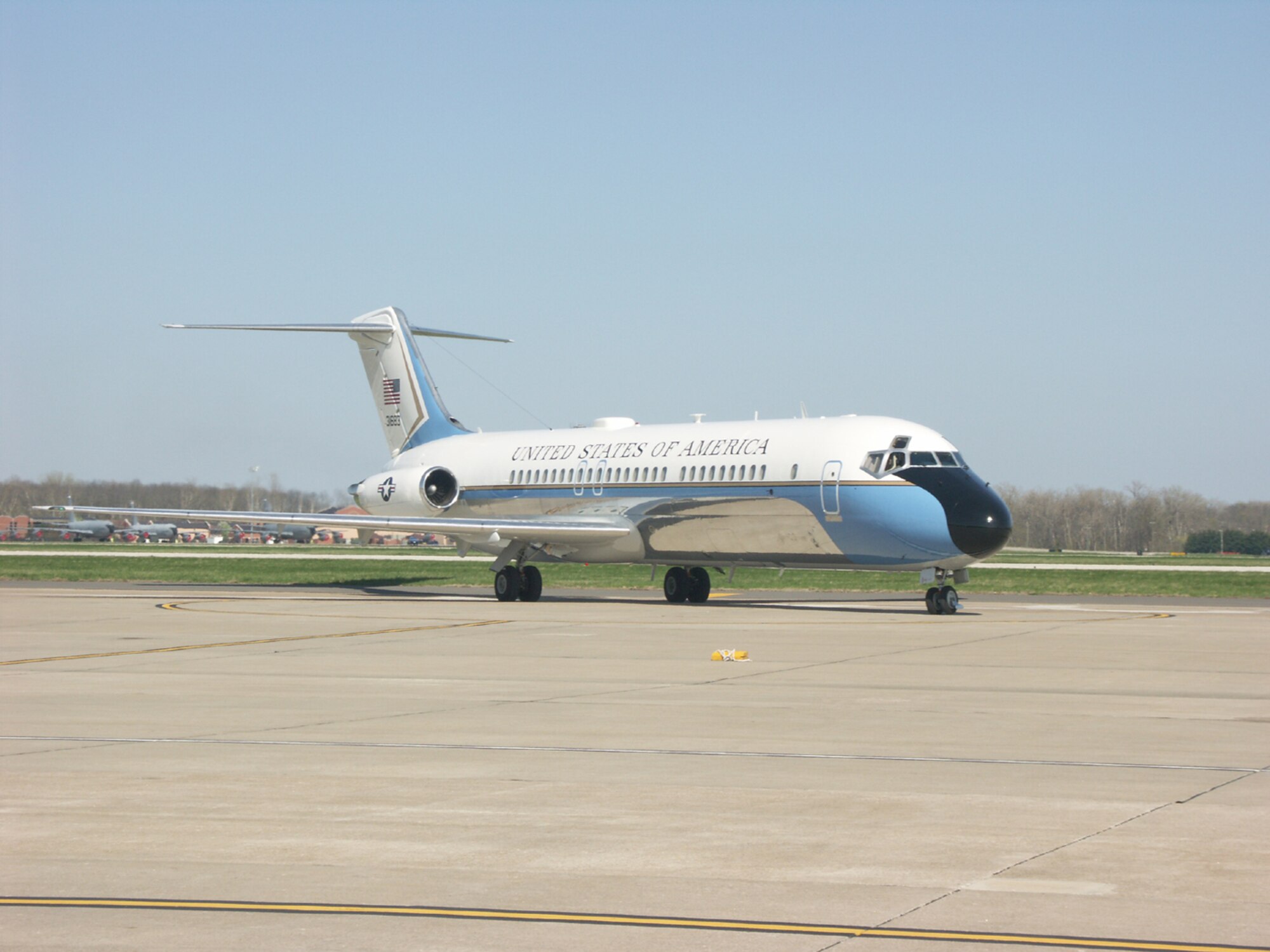 An Air Force Reserve Command C-9C on the flightline at Scott AFB, Ill. The C-9C is part of the 932nd Airlift Wing's new mission of DV flights. Interested in the Reserve? Call 1-800-257-1212.