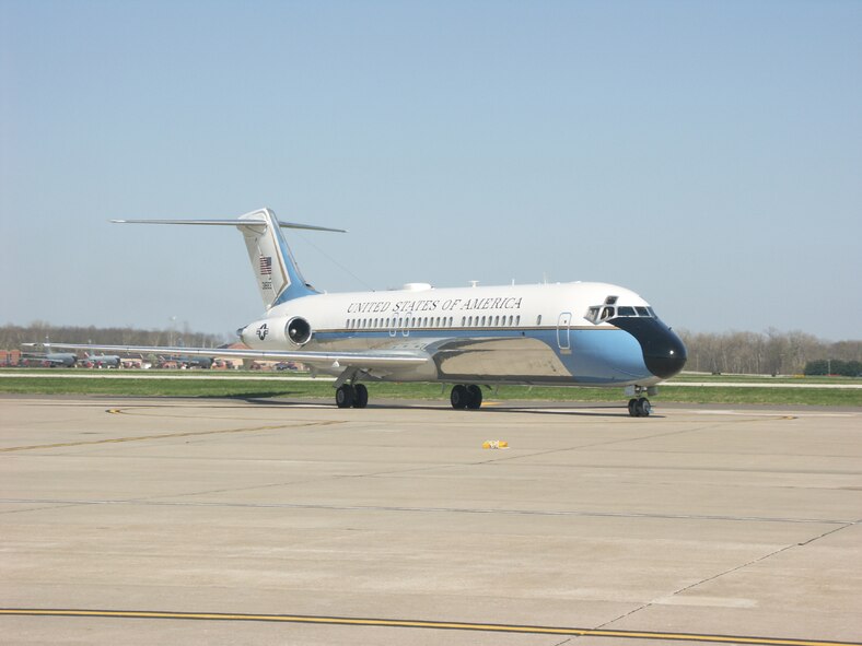 An Air Force Reserve Command C-9C on the flightline at Scott AFB, Ill. The C-9C is part of the 932nd Airlift Wing's new mission of DV flights. Interested in the Reserve? Call 1-800-257-1212.