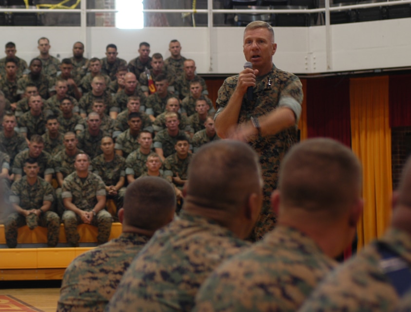 Commandant visits Camp Lejeune reinforces standards, core values