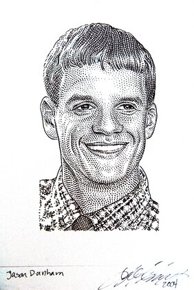 SCIO, N.Y. - Jason Dunham?s high school portrait rendered into a thumbnail-sized drawing that accompanied the May 25, 2004, Wall Street Journal article written by Michael M. Phillips.