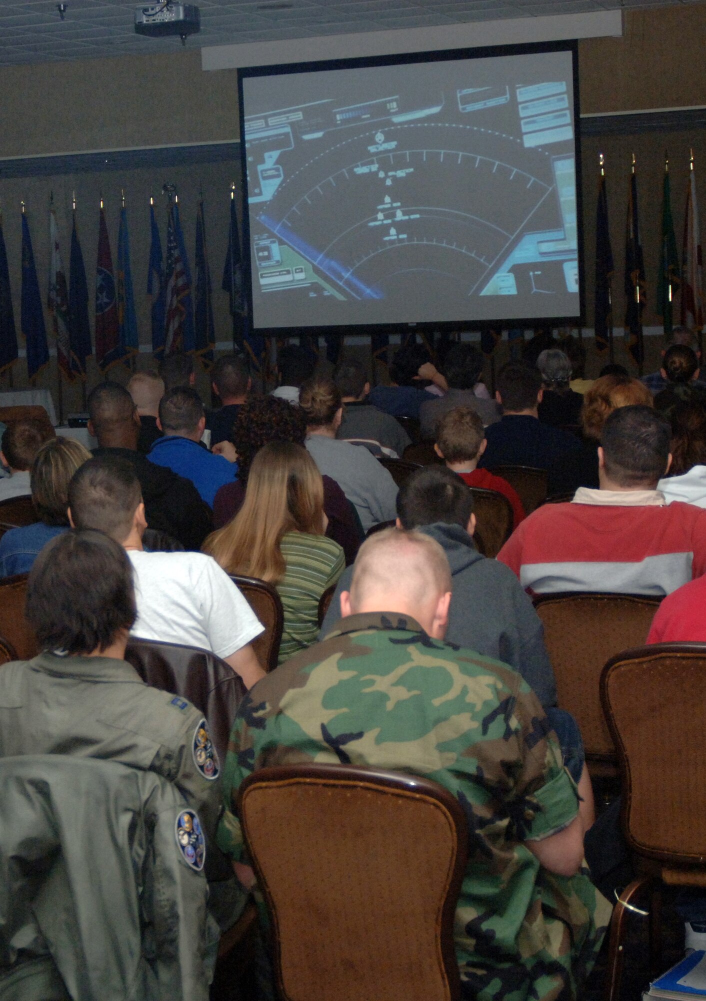 COLUMBUS AIR FORCE BASE, Miss. (AFPN) -- About 200 "Battlestar Galactica" fans invaded the Columbus Club here for a Hollywood-style season 2 premiere of the television series. (U.S. Air Force photo by Senior Airman John Parie)