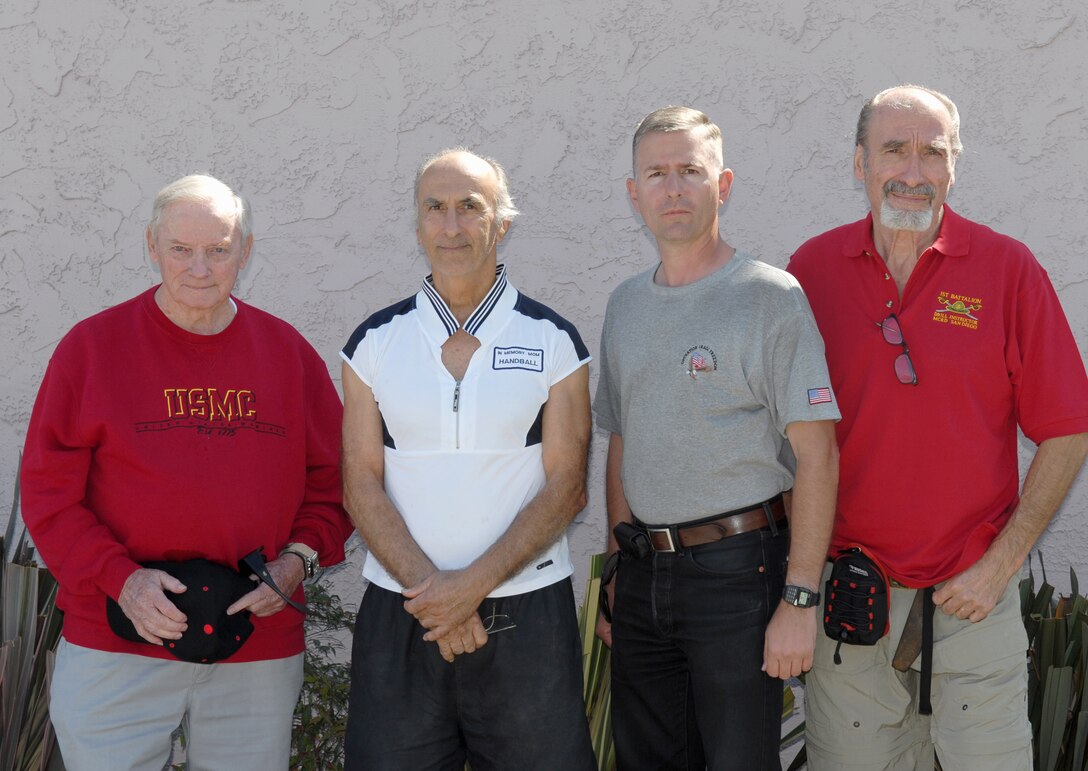 From left to right, Donald Versaw, Paul Durso, Steven Schweitzer and Bill Miller attended the Boot Camp Challenge Saturday. The four former Marines were all once stationed at the depot. Only Durso participated, and he placed fifth in his age group.