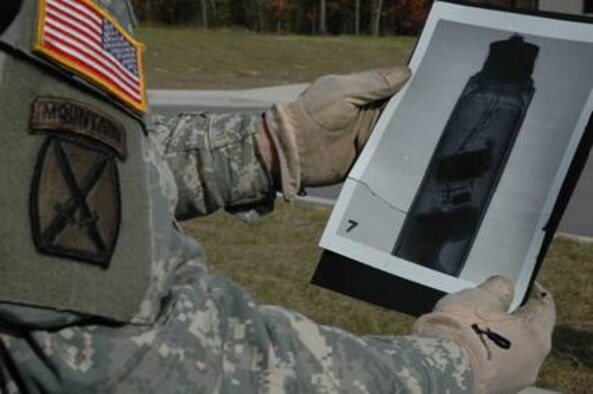 An X-ray was taken of a suspected device inside the airport terminal at the Advanced Improvised Explosive Device Disposal facility.  The EOD unit used the photograph to determine their course of action for defusing the situation. (Air Force photo by Senior Airman Mike Meares)
