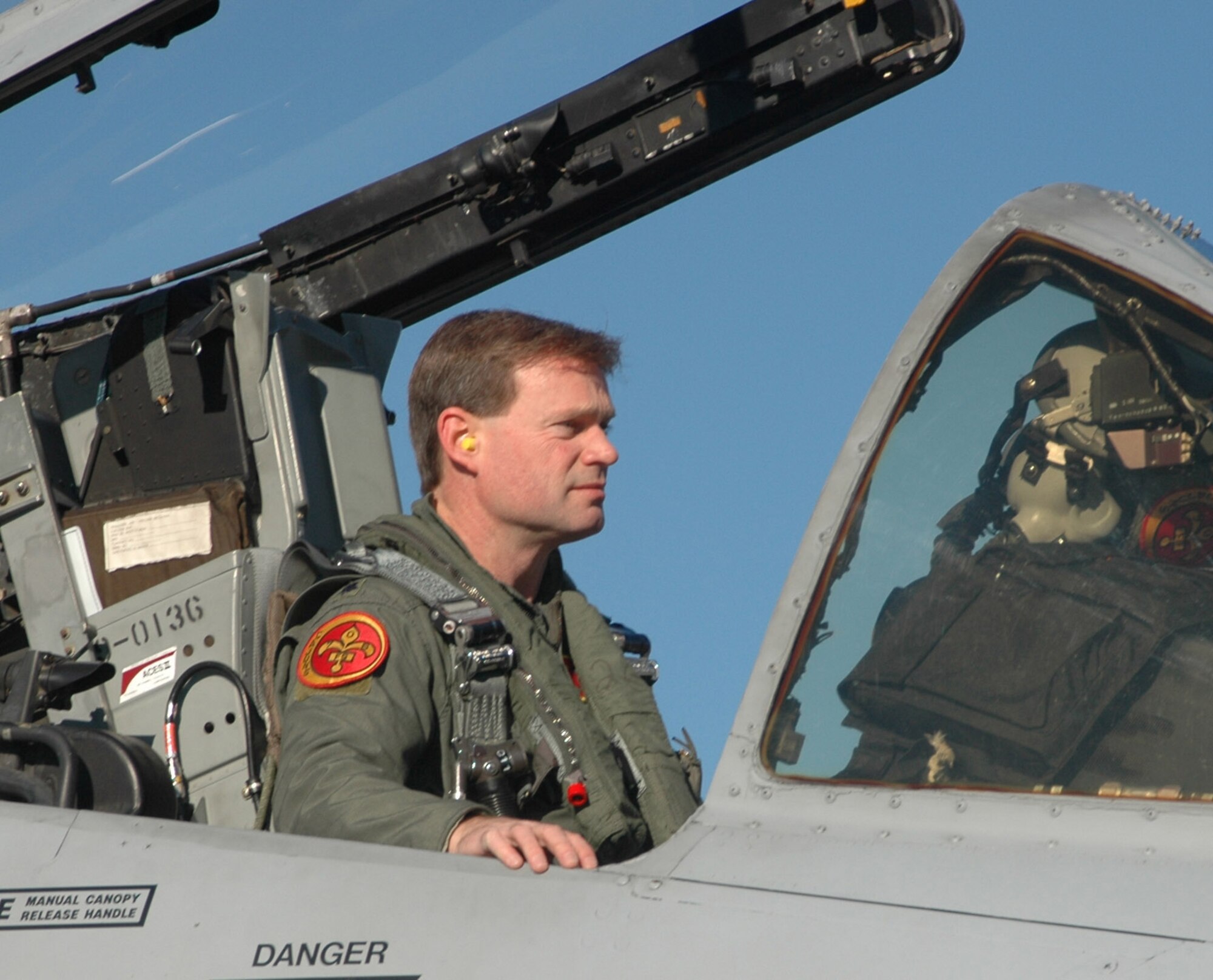 Lt. Col. Alan Sims, 926th Fighter Wing A-10 pilot, awaits his departure from Barksdale Dec. 15. (USAF photo by Tech. Sgt. Sherri Savant)