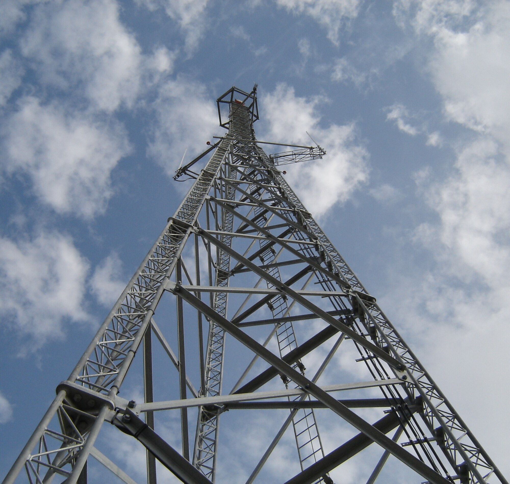 This new communication tower at Homestead ARB will improve the quality and security of radio transmissions at the base.  The tower is the tallest structure at Homestead ARB, at over 200 feet tall (U.S. Air Force Reserve photo by Leo Castellano).