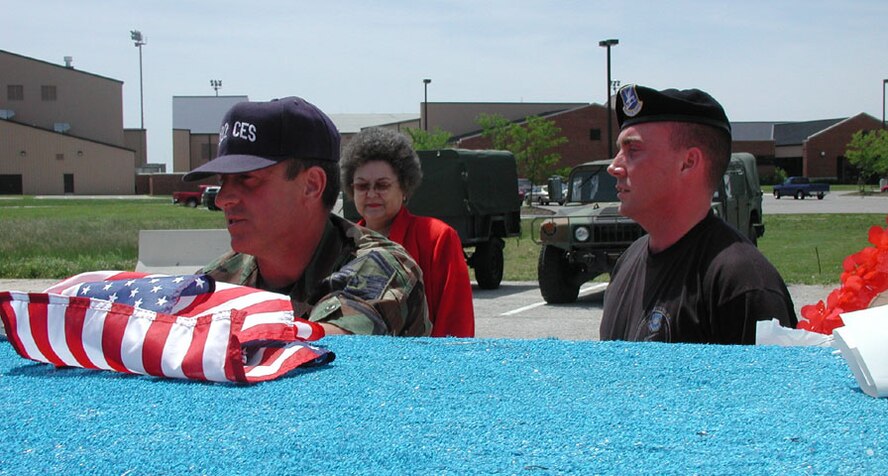 Preparations were in full swing during lunch as these 932nd Airlift Wing members made a beautiful float for Memorial Day.