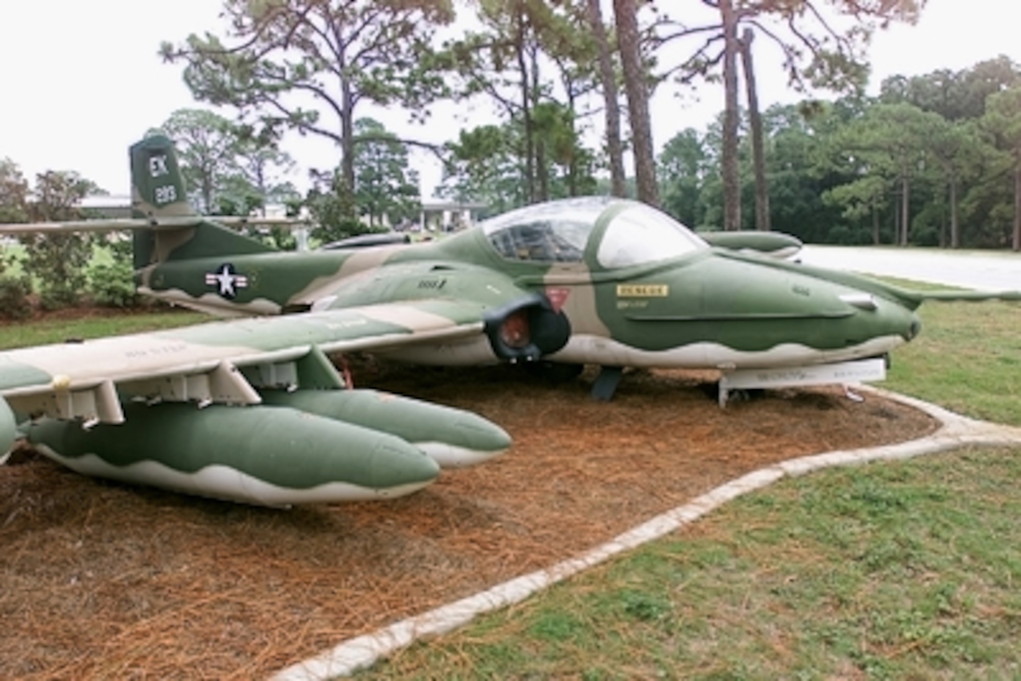 The A-37 Dragonfly was developed in 1963 by modifying the Cessna-built T-37 trainer. It sported two General Electric J85-GE-17A turbojet engines, which developed 2,850 pounds of thrust. The wingspan of this plane was 35 feet, 10 inches. Its length was 29 feet, 3 inches and the plane's height was 8 feet, 10 inches. The aircraft weight 14,000 pounds fully loaded. Its maximum speed was 507 mph at 16,000 feet with a range of 460 miles.