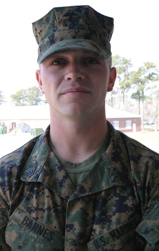 MARINE CORPS BASE CAMP LEJEUNE, N.C. (March 31, 2006)- Sgt. Mark Barnes, from Paulding, Ohio, is preparing to deploy to Iraq for the second time in two years. The vehicle commander with Weapons Company, 3rd Battalion, 2nd Marine Regiment deployed to the dangerous, insurgent-heavy area of Al Qa'im, Iraq. The 1999 Paulding, Ohio, native's main goal is to bring all of his Marines home safely. (Official U.S. Marine Corps photo by Lance Cpl. Lucian Friel (RELEASED)