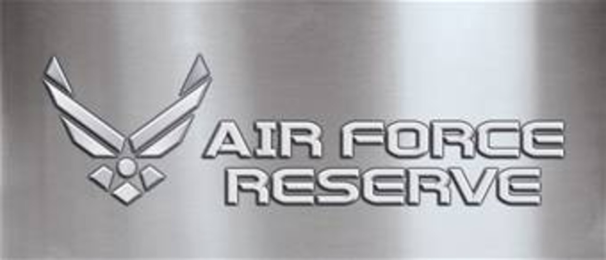 The Air Force Reserve Recruiting logo stacked with a silver background
