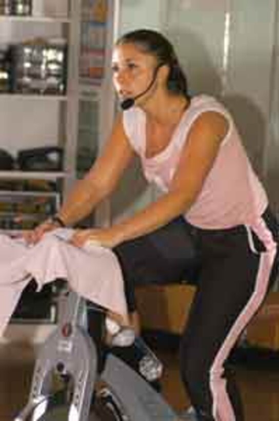 Balancing a Marine workload as a maintenance management specialist  with Combat Logistics Company 16 and teaching the spinning and abdominal class at the station gym has been a typical week for Cpl. Tarah Fedor, Semper Fit fitness instructor, for the past two months. Fedor first got into teaching fitness when she was noticed by the Semper Fit staff for her enthusiasm and love of working out.