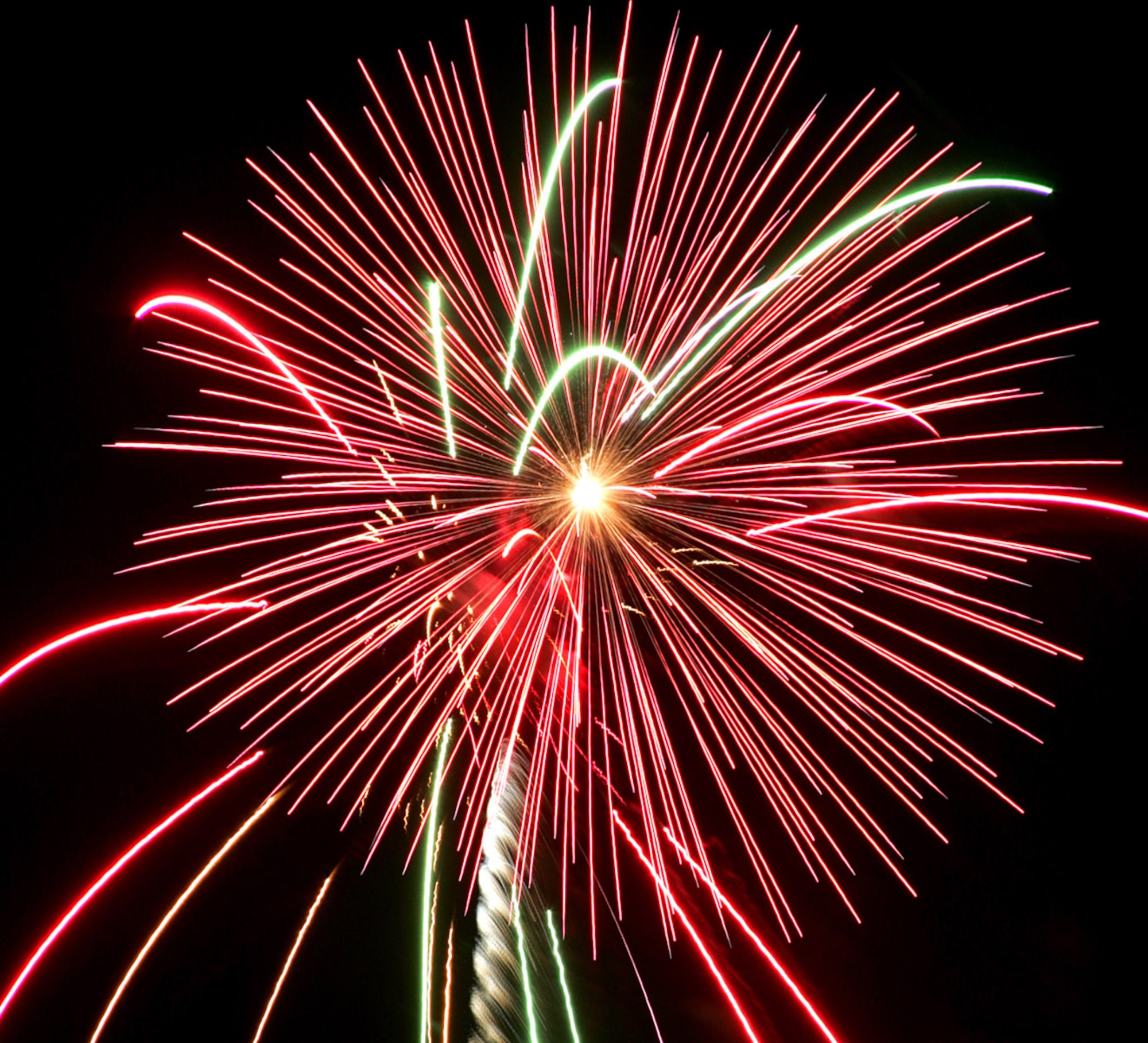 Happy Independence Day, America! Fireworks are shown from the 2005 celebration at Lackland Air Force Base, Texas. (U.S. Air Force photo/Robbin Cresswell) 

