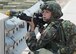 KIRTLAND AIR FORCE BASE, N.M. — Airman 1st Class Ashley Gonzalez, 377th Security Forces Squadron, scans the area for the enemy during the exercise.  (Air Force photos by Todd Berenger)
