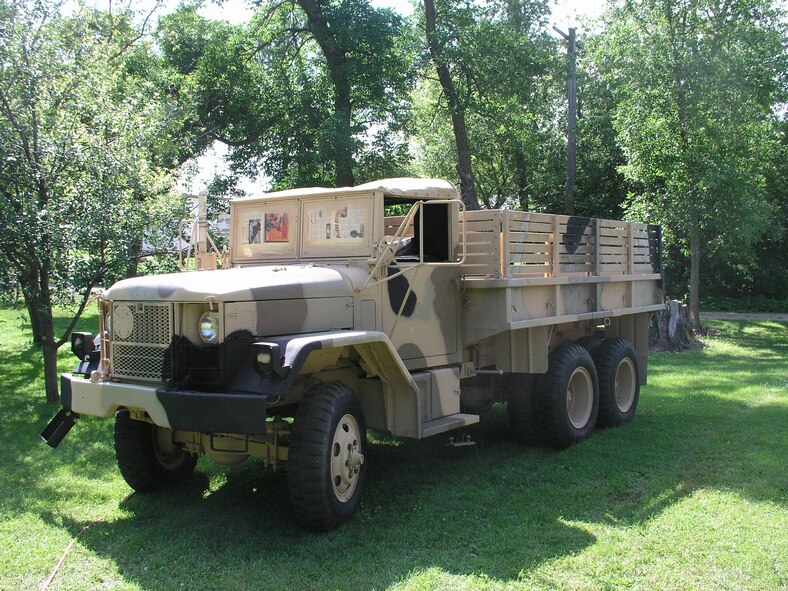 This two-time award-winning M35A2, shown here in traditional desert camouflage, was a labor of love for Senior Master Sgt. Maurice Stansbury and 1st Lt. Joseph Wierenga, both from the 319th Civil Engineering Squadron here. (Courtesy photo)