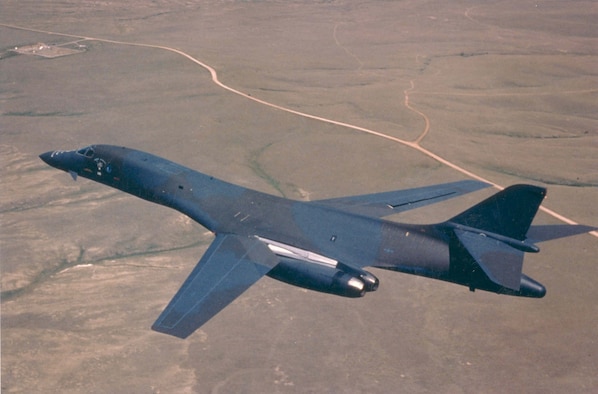 Rockwell International B-1B (S/N 86-097) "Iron Eagle" of the 28th Bomb Wing, Ellsworth Air Force Base, S.D. (U.S. Air Force photo)