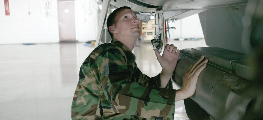 Tech. Sgt. Michael Jensen, 55th Aircraft Maintenance Unit, is one of three Shaw Airmen selected for the U.S. Air Force Thunderbirds.  (U.S. Air Force photo/Senior Airman John Gordinier)