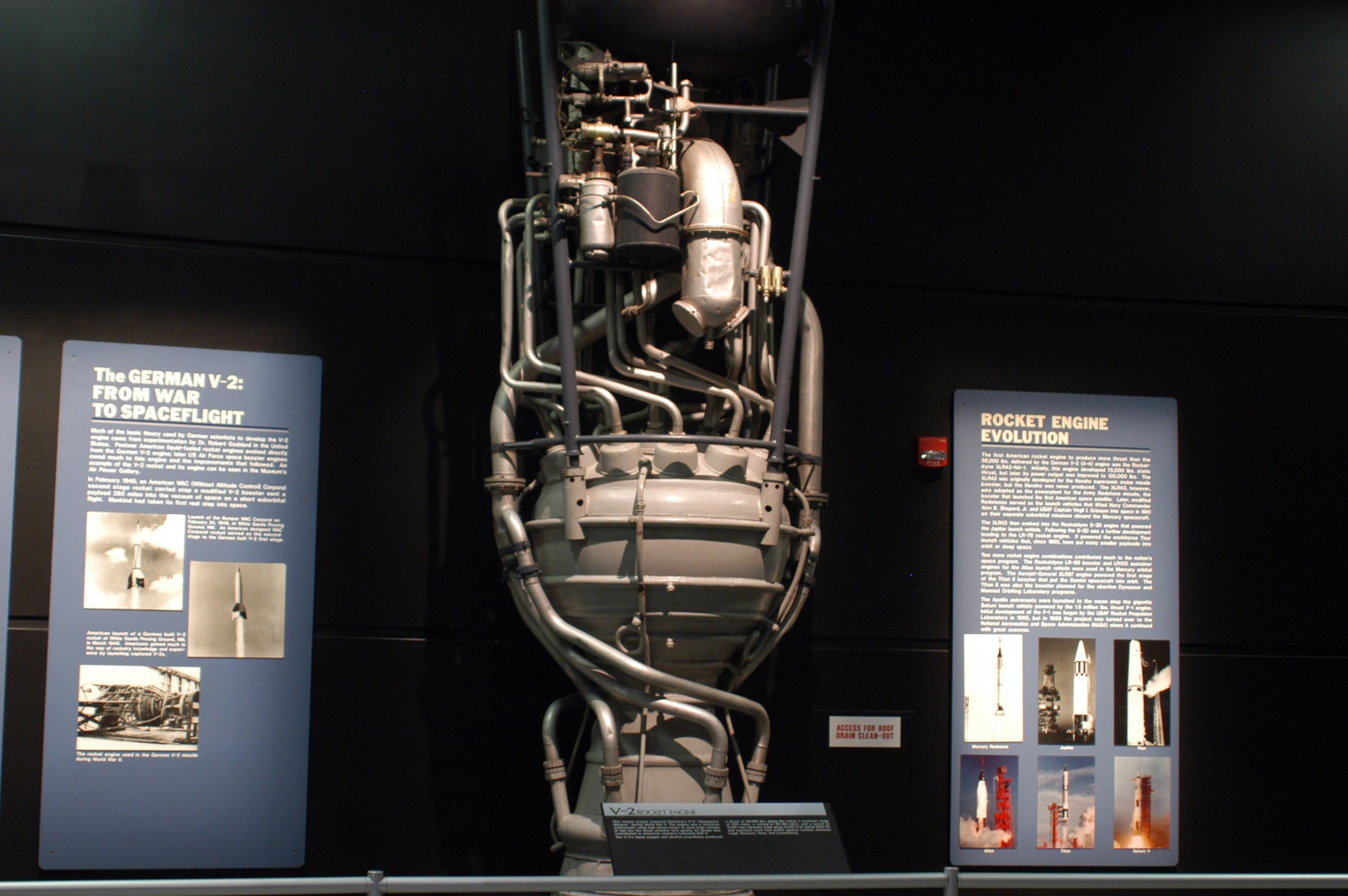 DAYTON, Ohio -- V-2 rocket engine at the National Museum of the United States Air Force. (U.S. Air Force photo)