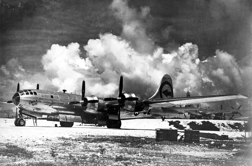 Boeing B-29 "Enola Gay" on Tinian in the Marianas Islands. (U.S. Air Force photo)