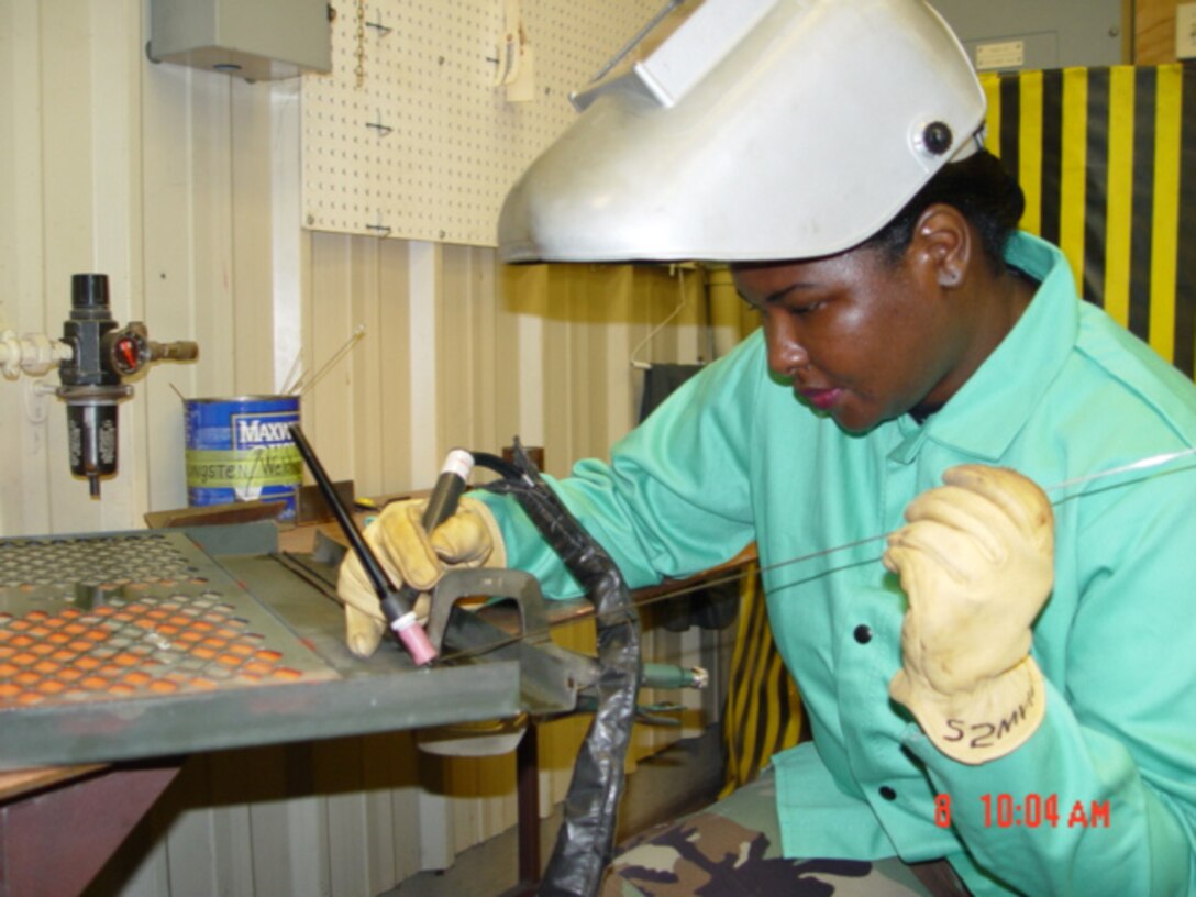 Just one part of keeping a KC-135R flying is welding replacement metal on the airplane.  Sergeant Battle is an aircraft metal journeyman with the 916th Maintenance Squadron.