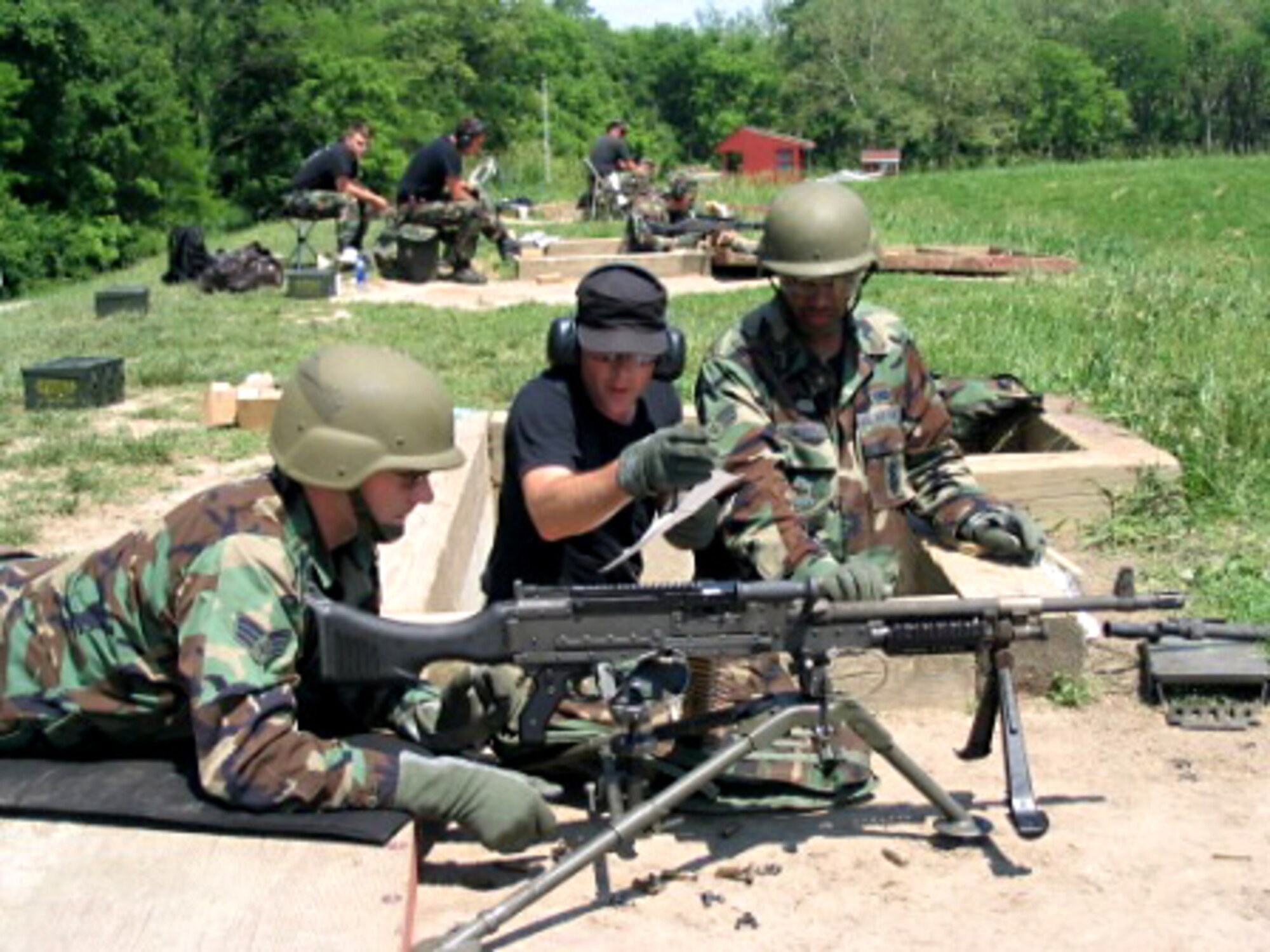 GRISSOM AIR RESERVE BASE, Ind. -- Members of the 434th Security Forces Squadron recently traveled to Camp Atterbury, Indiana for training.  The 434th Combat Arms Training Section coordinated with personnel to train at Camp Atterbury, a large National Guard training installation located near Columbus, Indiana.  At Camp Atterbury, SF members were able to complete the required machinegun qualification course for both the M249 (light) and M240 (heavy) machineguns.  The courses require target engagements from 100-1100 meters, for both day and night fire. (Courtesy photo)