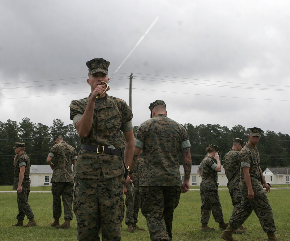 Pvt. Kyle Phillip Lejeune stands with his recruit training platoon at Marine Corps Recruit Depot San Diego earlier this year. The Chicago native and 2003 Sandwich High School graduate recently joined the ranks alongside four other Lejeunes, including his great-great grandfather, the 13th Commandant of the Marine Corps, Lt. Gen. John A. Lejeune. Photo courtesy of the Lejeune family.