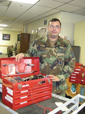 Tech. Sgt. Ken Harbart received the first Save of the Month award.  (U.S. Air Force photo by 1st Lt. Cathleen Snow)