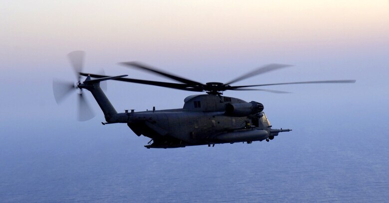 OVER THE MEDITERRANEAN SEA (AFPN) -- A MH-53M Pave Low helicopter flies from Beirut, Lebanon to Cyprus July 24. The helicopter is part of the 352nd Special Operations Group out of Royal Air Force Mildenhall, England, deployed to Cyprus to help with the transportation of American citizens from Lebanon. (U.S. Air Force photo/Senior Airman Brian Ferguson)