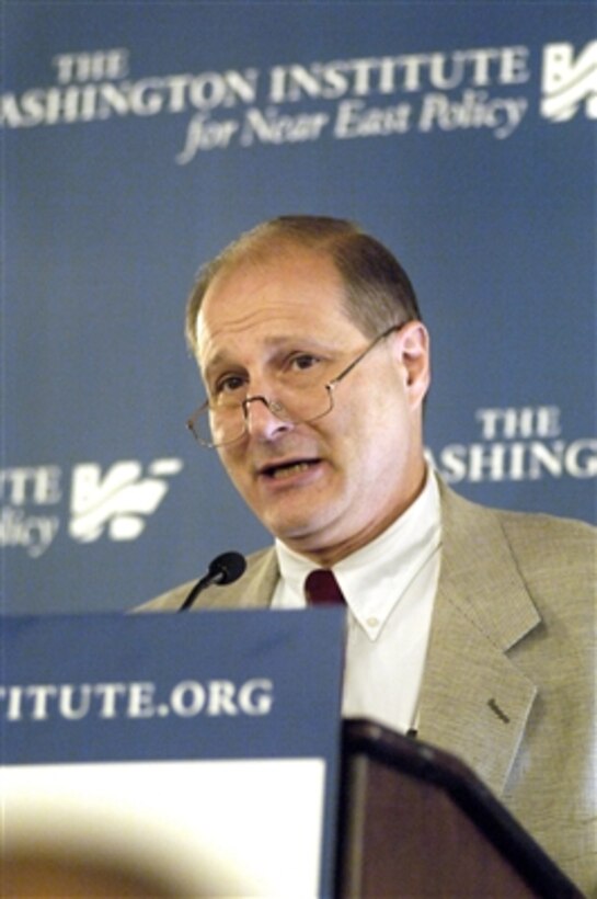 Under Secretary of Defense for Policy Eric S. Edelman delivers the Eighth Annual Turgut Ozal Memorial Lecture on U.S.-Turkish Relations during a luncheon meeting of the Washington Institute for Near East Policy at the St. Regis Hotel in Washington, D.C., on June 19, 2006.  Edelman is the former U.S. Ambassador to Turkey.