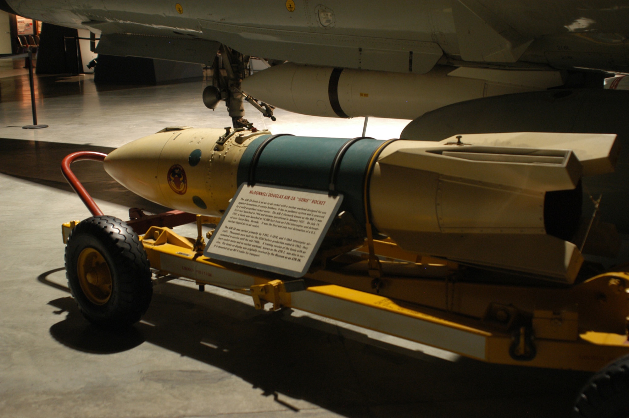 DAYTON, Ohio - McDonnell Douglas Air-2A Genie Rocket on display at the National Museum of the U.S. Air Force. (U.S. Air Force photo)