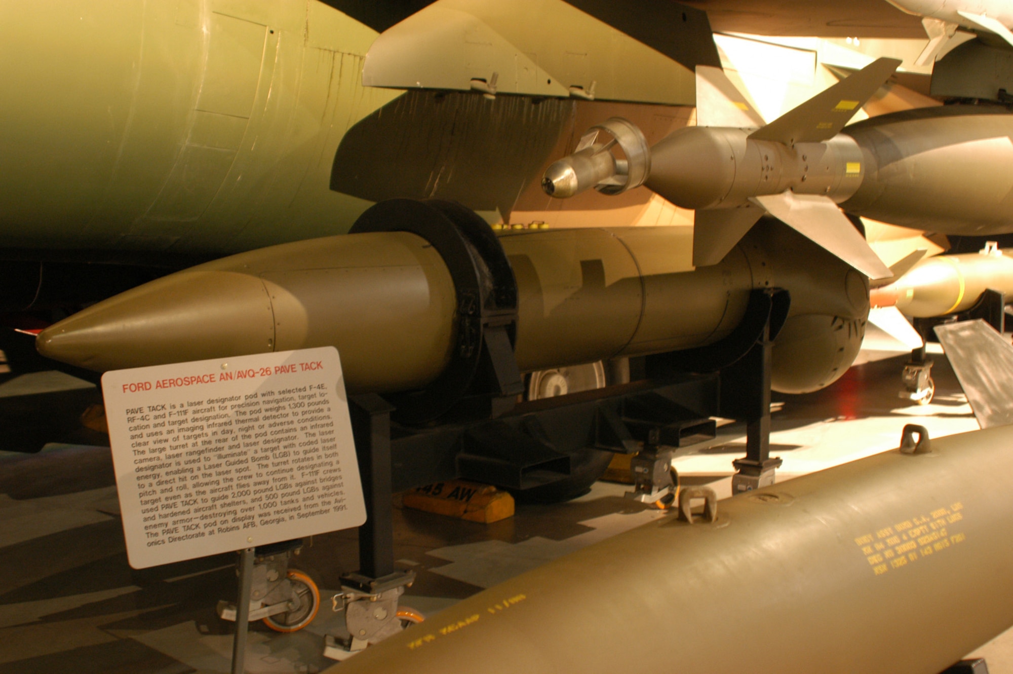 DAYTON, Ohio - Ford Aerospace AN/AVQ-26 Pave Tack on display at the National Museum of the U.S. Air Force. (U.S. Air Force photo)