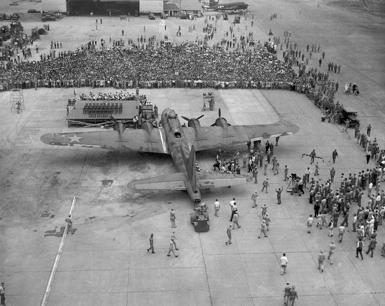 Boeing B-17F-10-BO "Memphis Belle" on tour at Patterson Field, Ohio. (U.S. Air Force photo)