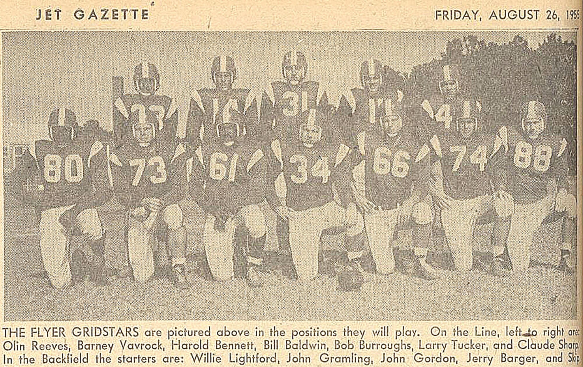 Then and now...Shaw's 1950s football team recently reunited to catch up on old times and tour a very different base and communicty than what they remember.  Most teammates had not seen each other in more than a half century.  (File photo)